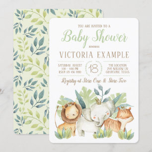 Cartes d'invitation pour Baby Shower Safari