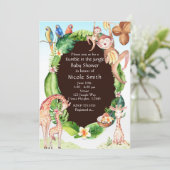 Cartes d'invitation pour Baby Shower singe de la j (Debout devant)