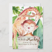 Cartes d'invitation pour Baby Shower singe de la j (Dos)