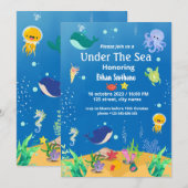 Cartes d'invitation pour baby shower sous la mer (Devant / Derrière)