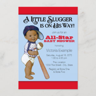 Cartes d'invitation pour baby shower thème basebal