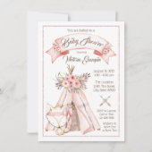 Cartes d'invitation pour Baby Shower Tribal TeePee (Devant)