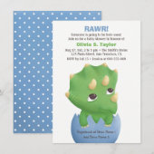 Cartes d'invitation pour Baby Shower Triceratops M (Devant / Derrière)