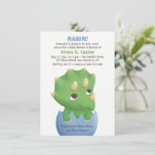 Cartes d'invitation pour Baby Shower Triceratops M (Debout devant)