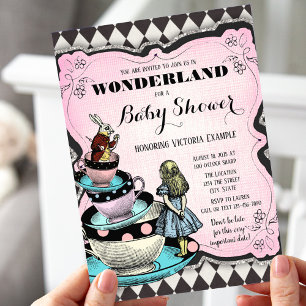 Cartes d'invitation pour Baby Shower Vintage Wonde