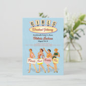 Cartes d'invitation pour bagages de nuit Filles Ré (Debout devant)