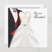 Cartes d'invitation pour bal en smoking tenue de s (Devant / Derrière)