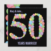 Cartes d'invitation pour ballons de fête d'anniver (Devant / Derrière)