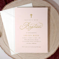 Cartes d'invitation pour baptême avec croix - Fill
