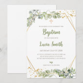 Cartes d'invitation pour baptême de filles (Devant / Derrière)