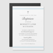 Cartes d'invitation pour baptême garçon Élégance M (Devant / Derrière)