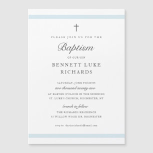Cartes d'invitation pour baptême garçon Élégance M