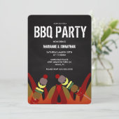 Cartes d'invitation pour barbecue à brochettes de  (Debout devant)