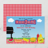 Cartes d'invitation pour barbecue d'été pique-niqu (Devant / Derrière)