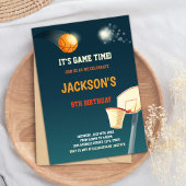 Cartes d'invitation pour basketball vert foncé