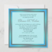 Cartes d'invitation pour Bat Mitzvah bleu cyan (Dos)