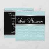 Cartes d'invitation pour Bat Mitzvah bleu sarcelle (Devant / Derrière)