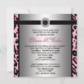 Cartes d'invitation pour Bat Mitzvah Léopard Rose (Dos)