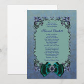 Cartes d'invitation pour Bat Mitzvah violet (Devant / Derrière)