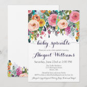 Cartes d'invitation pour bébés à fleurs colorées (Devant / Derrière)