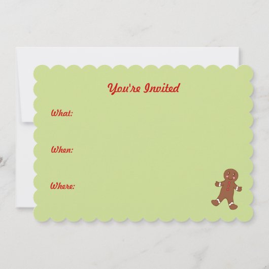 Cartes d'invitation pour biscuits de Noël (Dos)