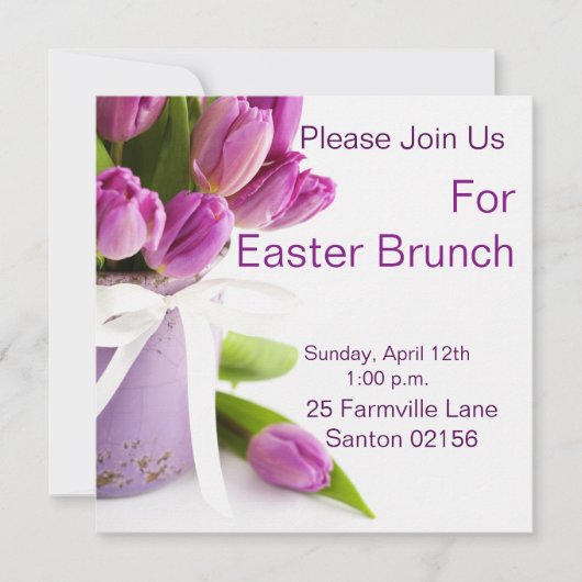 Cartes d'invitation pour brunch de Pâques 5,25" x (Devant)