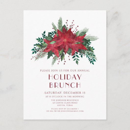 Cartes d'invitation pour brunch de vacances avec p (Devant)