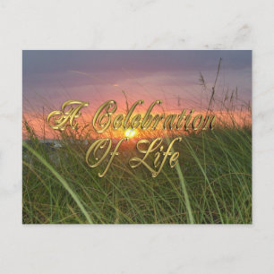Cartes d'invitation pour célébration de vie Sunset