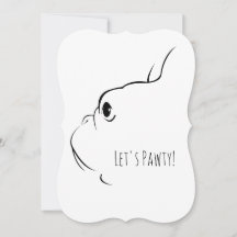 Cartes d'invitation pour chien bouledogue français