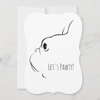 Cartes d'invitation pour chien bouledogue français