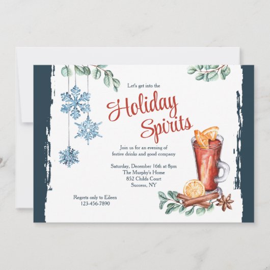 Cartes d'invitation pour cocktail d'hiver (Devant)