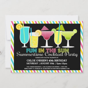 Cartes d'invitation pour cocktail en été