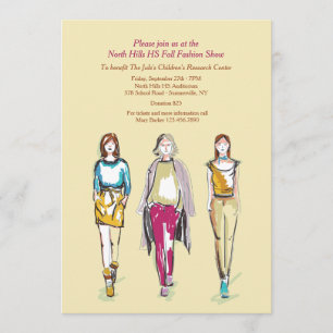 Cartes d'invitation pour défilé de mode