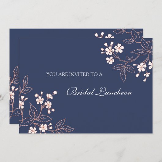 Cartes d'invitation pour déjeuner de la mariée de (Devant / Derrière)