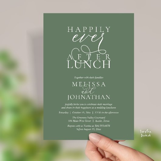 Cartes d'invitation pour déjeuner de mariage, Élég
