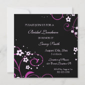 Cartes d'invitation pour déjeuner de mariage rose  (Dos)