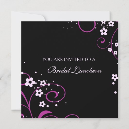 Cartes d'invitation pour déjeuner de mariage rose  (Devant)