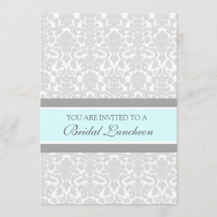 Cartes d'invitation pour déjeuner nuptial Aqua Gra