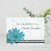 Cartes d'invitation pour déjeuner nuptial bleu et  (Debout devant)