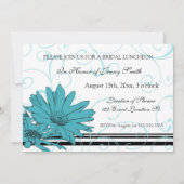 Cartes d'invitation pour déjeuner nuptial bleu et  (Dos)