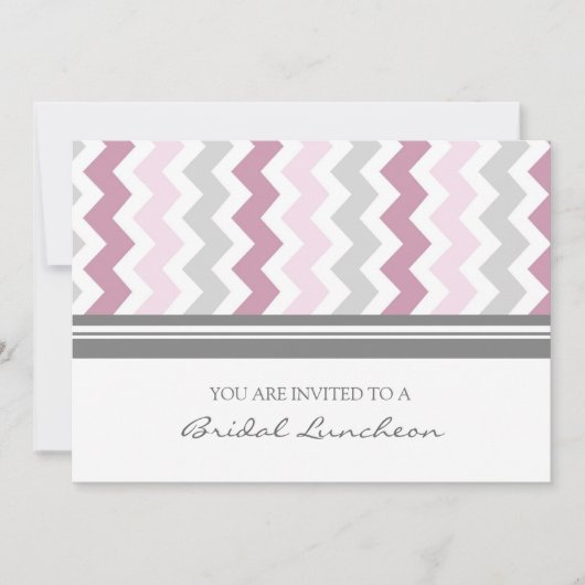 Cartes d'invitation pour déjeuner nuptial Chevron  (Devant)