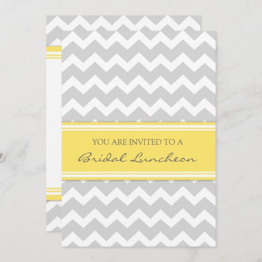 Cartes d'invitation pour déjeuner nuptial Lemon Gr (Devant / Derrière)