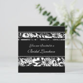 Cartes d'invitation pour déjeuner nuptial noir et (Debout devant)