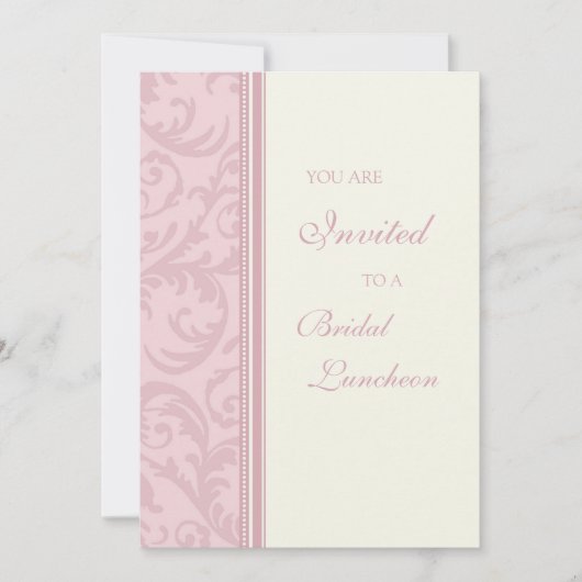 Cartes d'invitation pour déjeuner nuptiale Pink Sw (Devant)