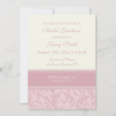 Cartes d'invitation pour déjeuner nuptiale Pink Sw (Dos)