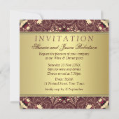 Cartes d'invitation pour dîner Batik Golden Earth (Dos)