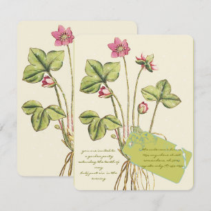 Cartes d'invitation pour dîner botanique Fleur sau