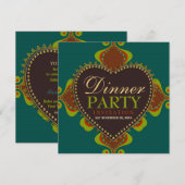 Cartes d'invitation pour dîner d'anniversaire de d (Devant / Derrière)