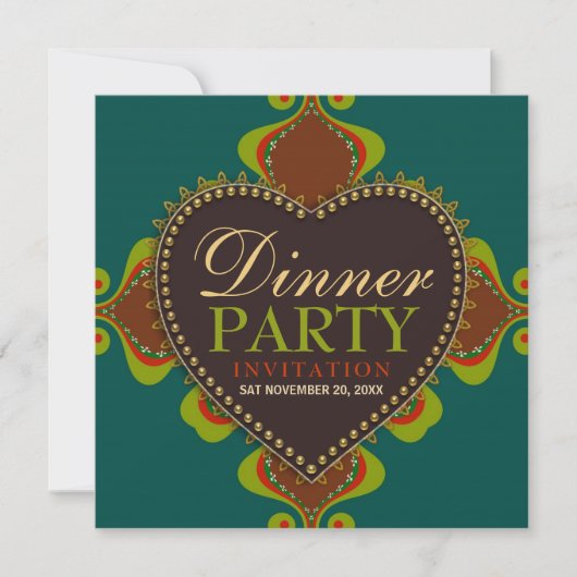 Cartes d'invitation pour dîner d'anniversaire de d (Devant)