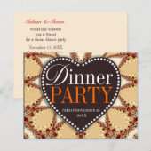 Cartes d'invitation pour dîner de fête décor organ (Devant / Derrière)